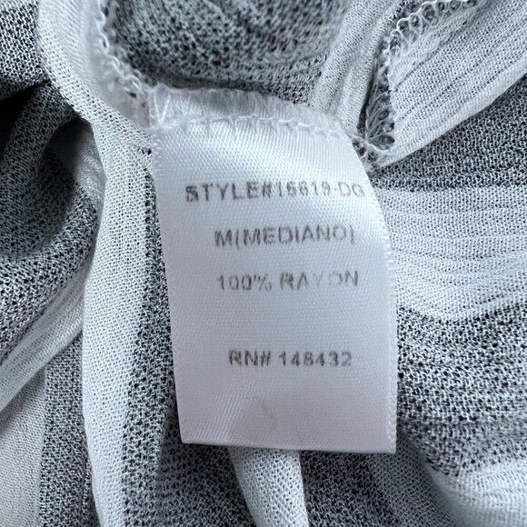 Staccato Off Shoulder Surplice Hi Low Pullover Blouse Black/White Striped Size M - Picture 8 of 8